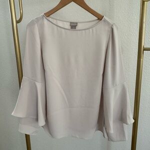 Chico's Elegant Cream Blouse with Bell Sleeves